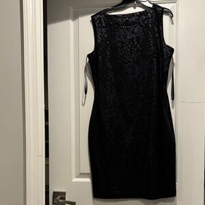 Saks Fifth Avenue Black Textured Midi Dress